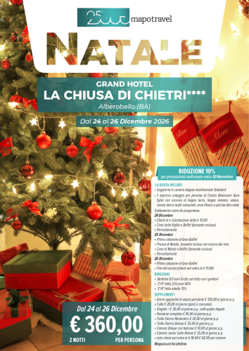 Natale a Grand Hotel la Chiusa di Chietri