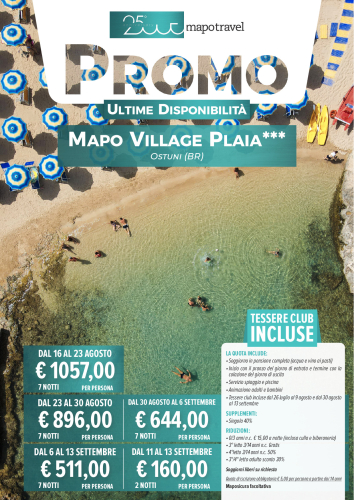 Ultime disponibilità - Mapo Village Plaia