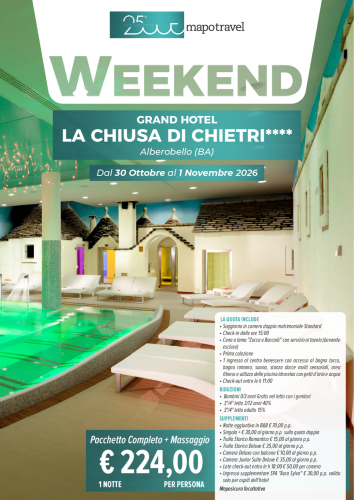 Weekend al Grand Hotel Chiusa di Chietri