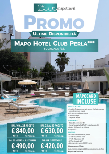 Ultime disponibilità - Mapo Hotel Club Perla