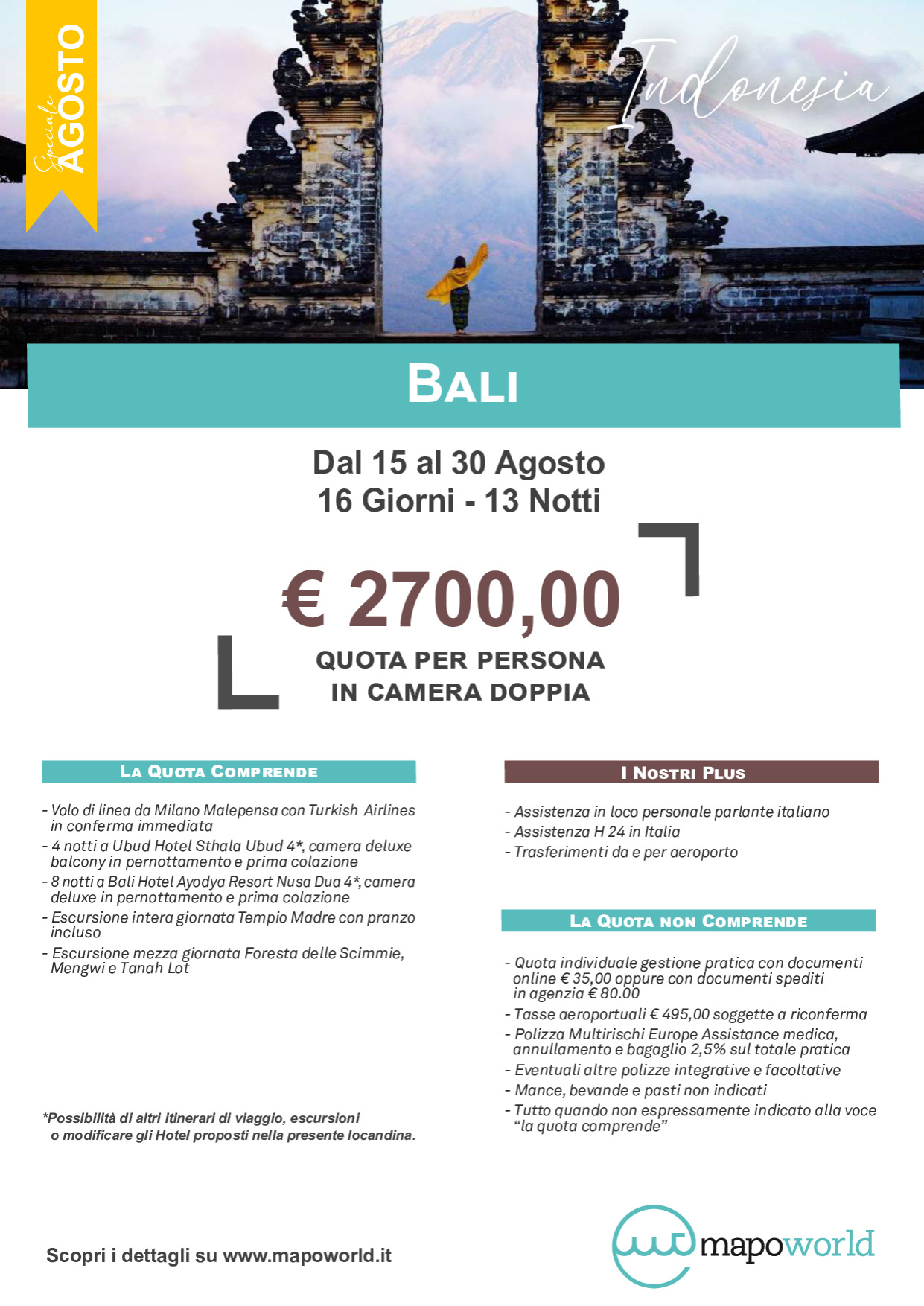 Bali - dal 15 al 30 Agosto