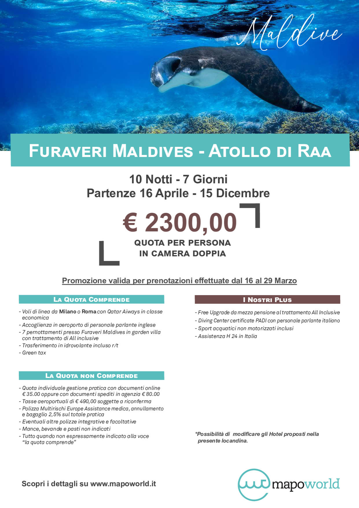 Furaveri Maldives - Atollo di Raa