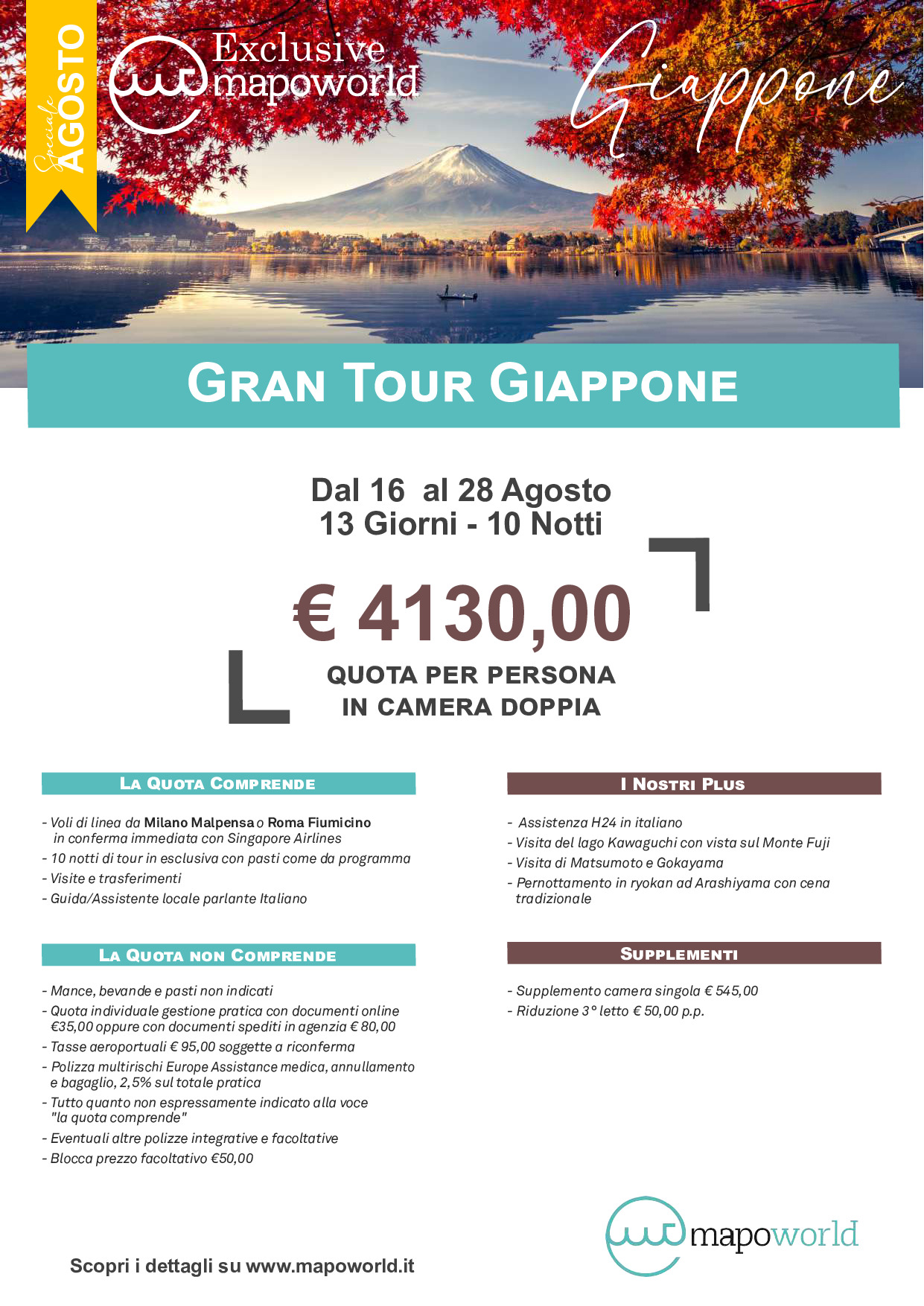 Grand Tour Giappone - Partenza da Milano o Roma - 16 Agosto