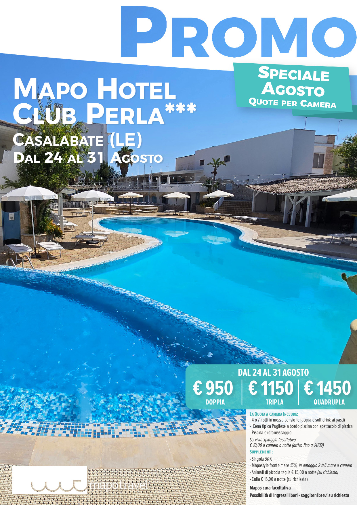 Promo al Mapo Hotel Club Perla dal 24 al 31 Agosto