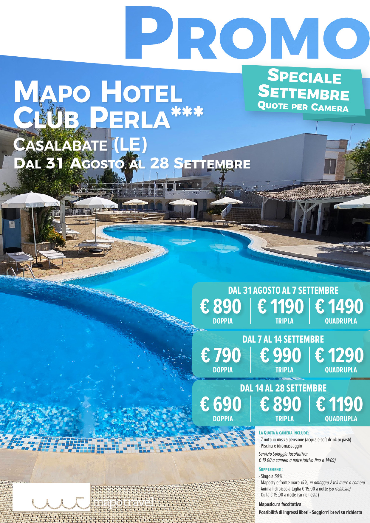 Promo al Mapo Hotel Club Perla - Dal 7 al 14 Settembre