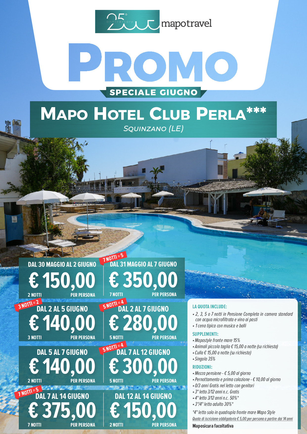 Promo Giugno al Mapo Hotel Club Perla