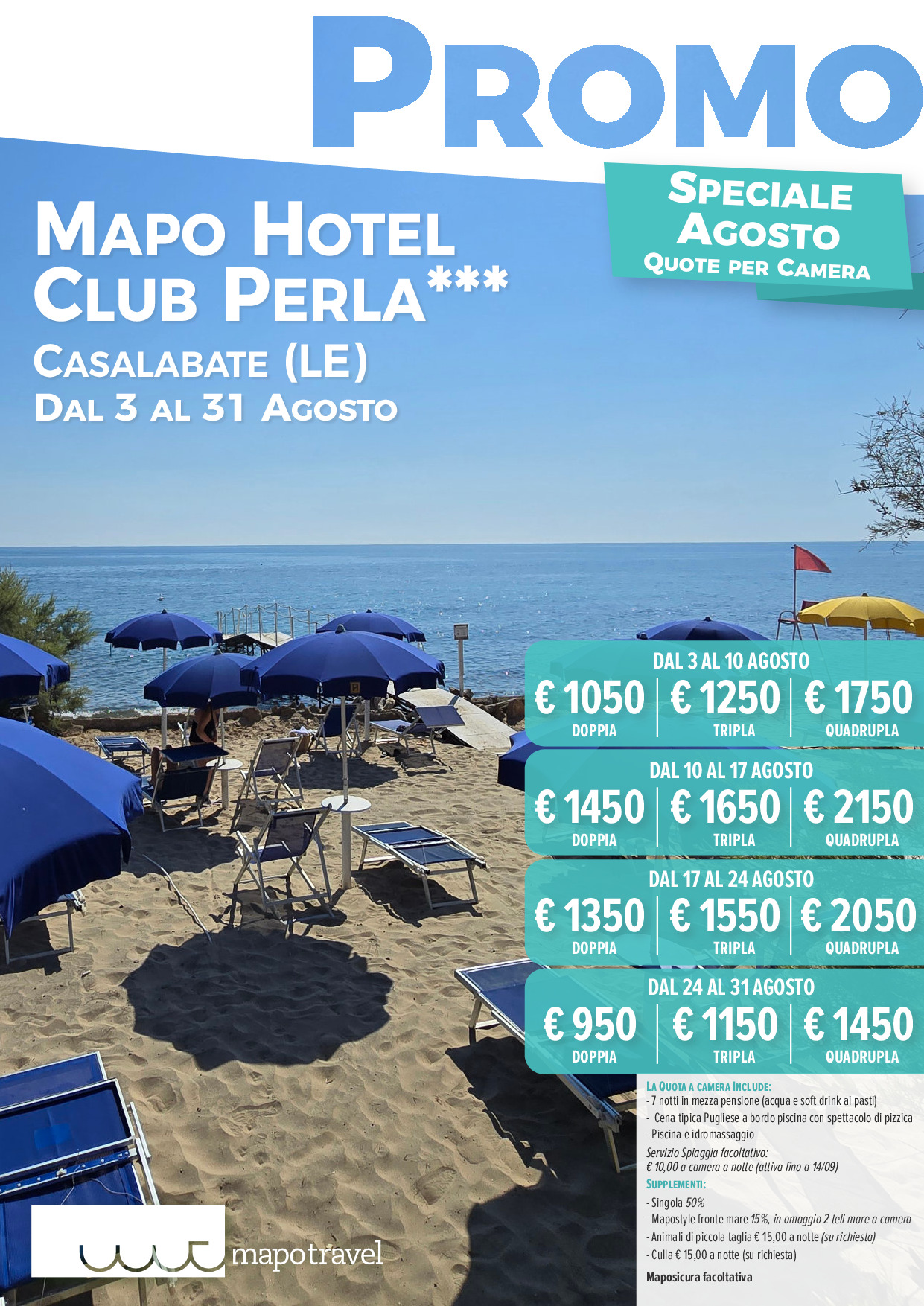 Promo Mapo Hotel Club Perla dal 17 al 24 Agosto