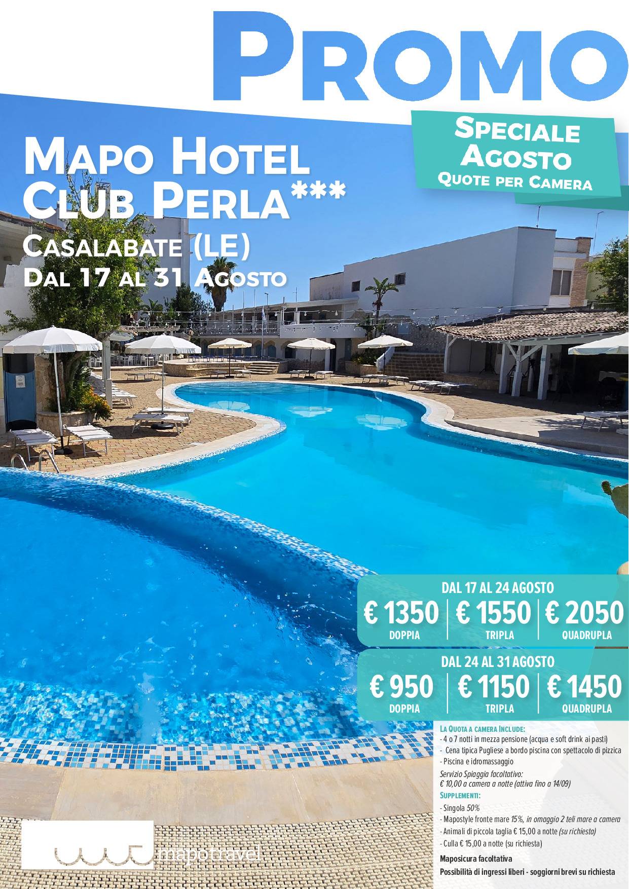 Speciale Agosto al Mapo Hotel Club Perla - Dal 17 al 31 Agosto